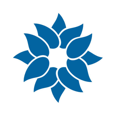 Light blue abstract geometric flower logo template. Business abstract icon isolated on white. Use for logo, sign, symbol, web, label, iconの写真素材