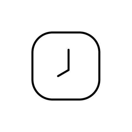 Clock line icon isolated on white background. Black and white simple watches. Time conceptの写真素材