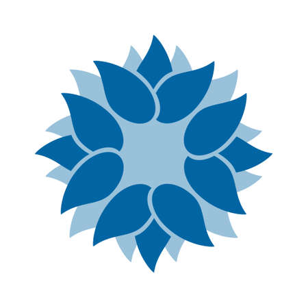 Light blue abstract geometric flower logo template. Business abstract icon isolated on white. Use for logo, sign, symbol, web, label, iconの写真素材