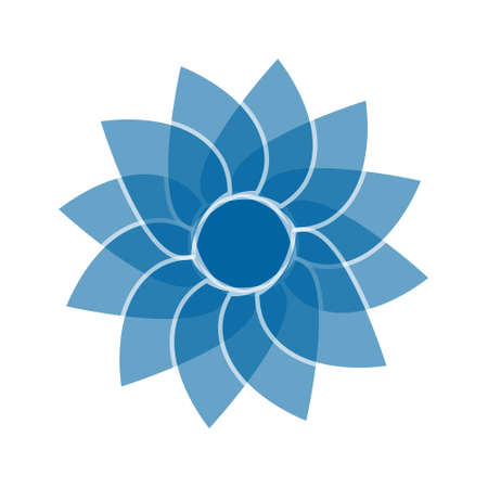Light blue abstract geometric flower logo template. Business abstract icon isolated on white. Use for logo, sign, symbol, web, label, iconの写真素材
