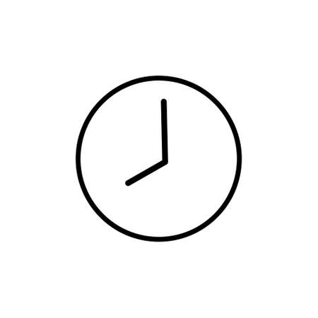 Clock line icon isolated on white background. Black and white simple watches. Time conceptの写真素材