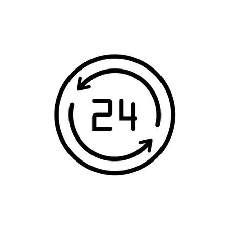Clock line icon isolated on white background. Black and white simple watches. Time conceptの写真素材