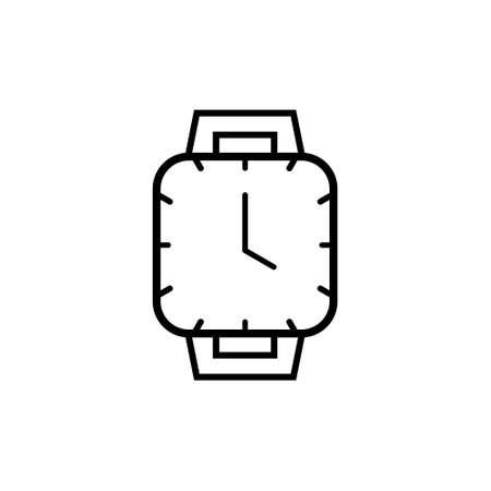 Clock line icon isolated on white background. Black and white simple watches. Time conceptの写真素材