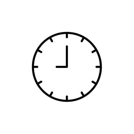 Clock line icon isolated on white background. Black and white simple watches. Time conceptの写真素材