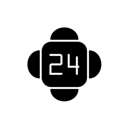 Clock line icon isolated on white background. Black and white simple watches. Time conceptの写真素材