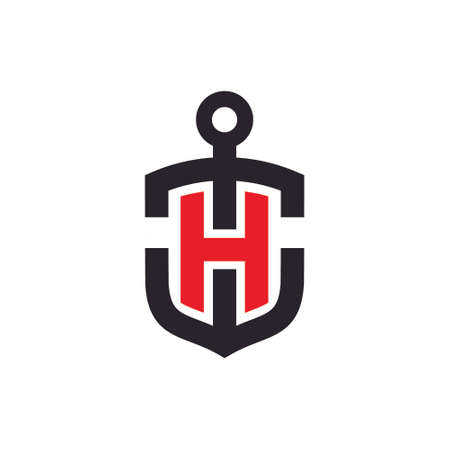 h anchor logo designのイラスト素材