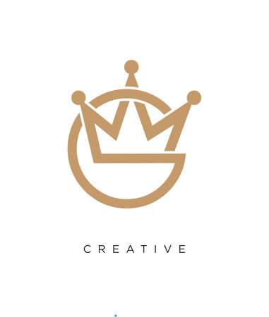 g crown logo design vector luxuryのイラスト素材
