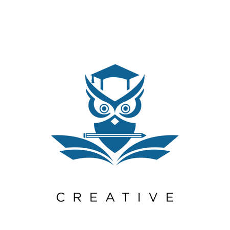 ow book education logo design vector iconのイラスト素材
