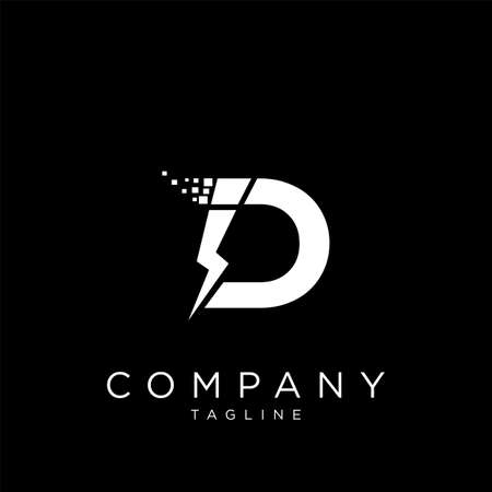 d digital electric logo design vector icon symbolのイラスト素材