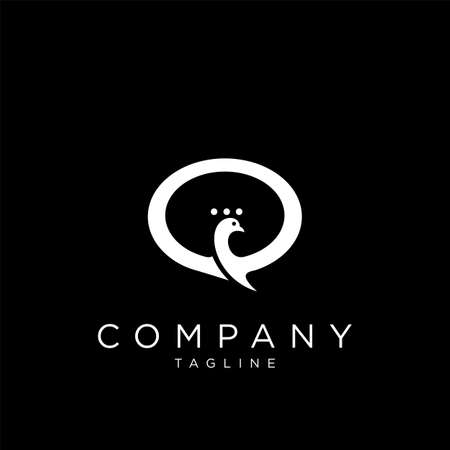 peacock luxury logo design vector icon symbolのイラスト素材