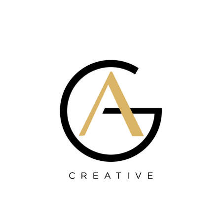 ga circle luxury logo design vector icon premiumのイラスト素材