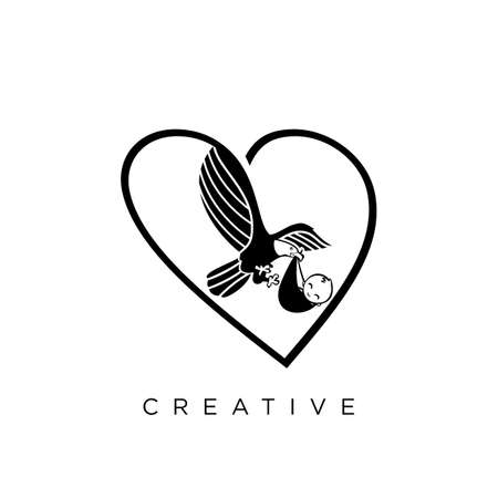 baby eagle  logo design vector icon symbolのイラスト素材