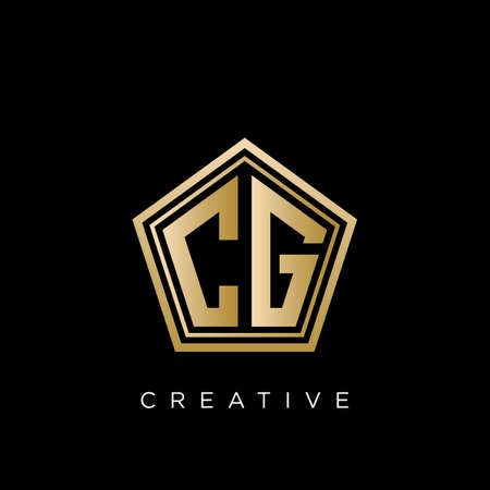 cg pentagon logo design vector icon symbolのイラスト素材