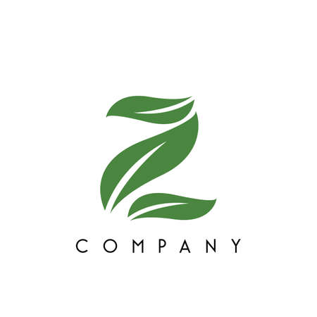 z leaf logo design vector icon symbolのイラスト素材