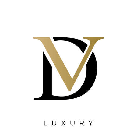 dv logo luxury design vector icon symbolのイラスト素材