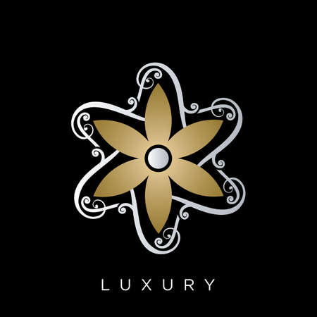 flower logo luxury design vector icon symbolのイラスト素材