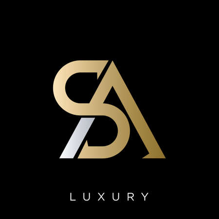 SA AS Letter  Luxury Premium Logo company simple designのイラスト素材