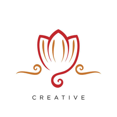 lotus abstract logo design vector icon symbolのイラスト素材