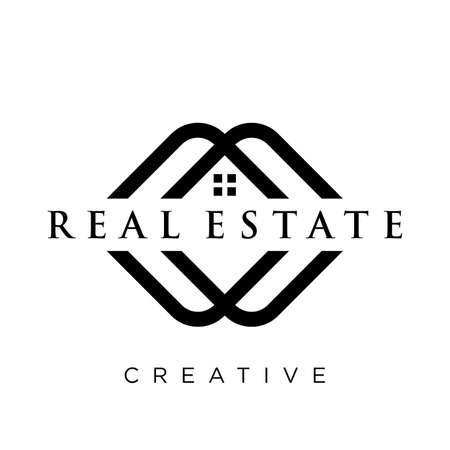 real estate logo design vector icon symbolのイラスト素材