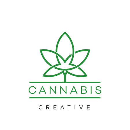 leaf cannabis logo design vector icon symbol luxuryのイラスト素材