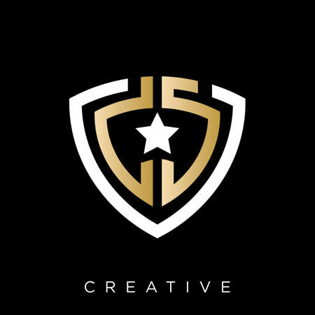 ds shield logo design vector icon symbol luxuryのイラスト素材