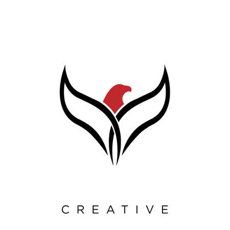 hawk techno  logo design vector icon symbolのイラスト素材