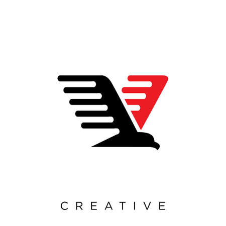 v hawk techno  logo design vector icon symbolのイラスト素材