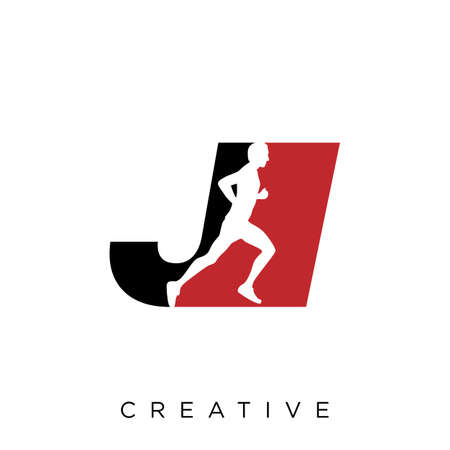 j run logo design vector icon symbolのイラスト素材