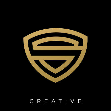 s shield logo design vector icon symbol luxuryのイラスト素材