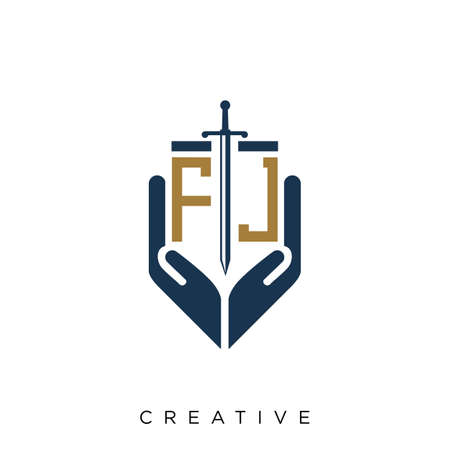 Vector Of Fj Hand Sword Logo Design Id Royalty Free Image Stocklib