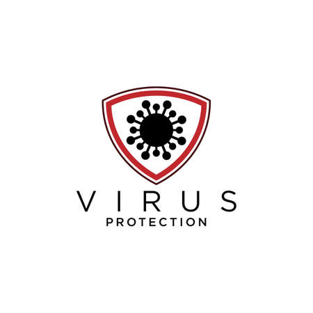 virus protection logo design vector iconのイラスト素材
