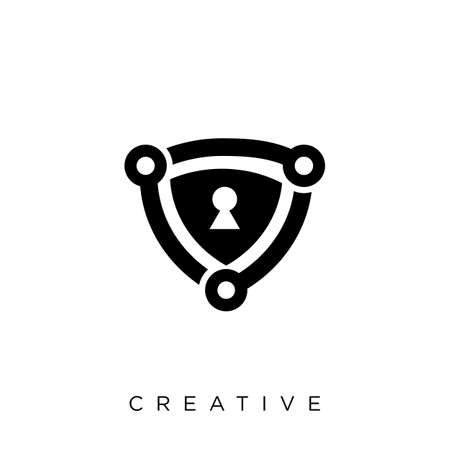 shield lock logo design vector icon symbol digitalのイラスト素材