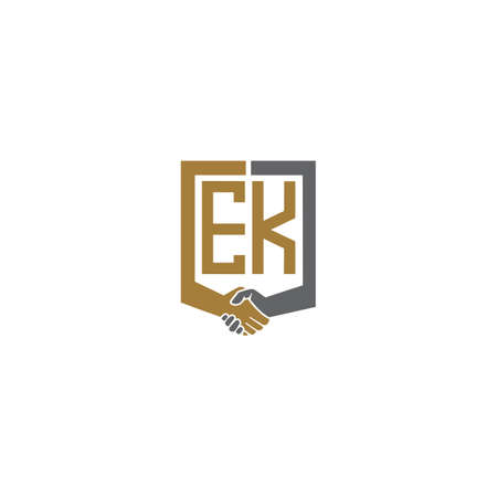 ek logo hand deal design vector iconのイラスト素材