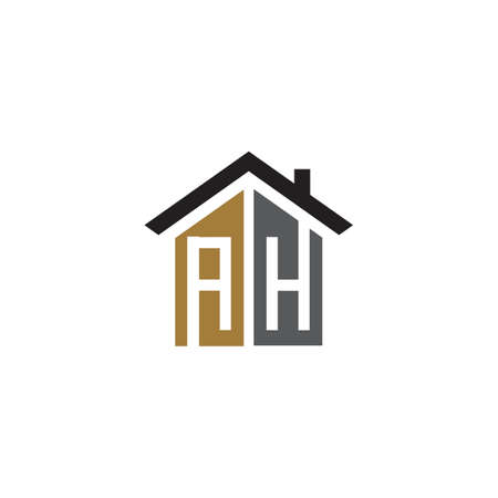 ah home logo design vector luxuryのイラスト素材