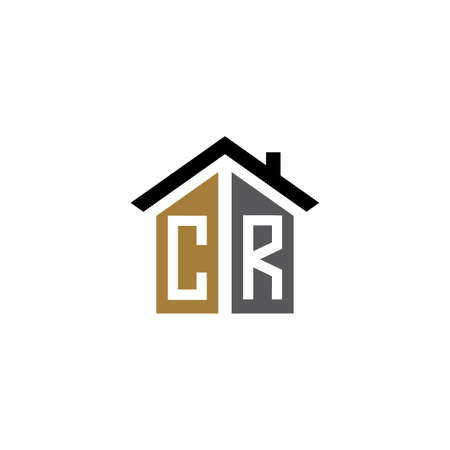 cr home logo design vector luxuryのイラスト素材