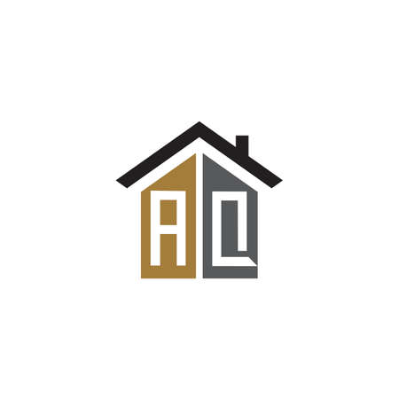 aq home logo design vector luxuryのイラスト素材