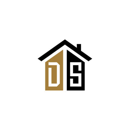 ds home logo design vector luxuryのイラスト素材
