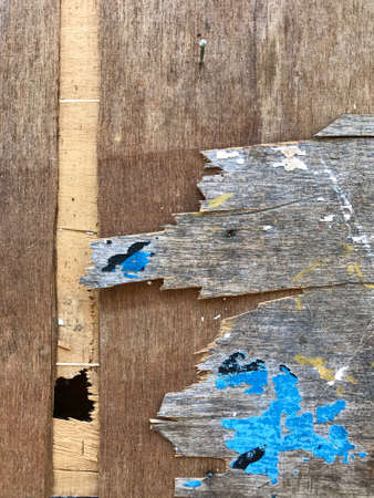 An old table has many scratches on its surface. wooden background. abstract grunge wood texture backgroundの写真素材