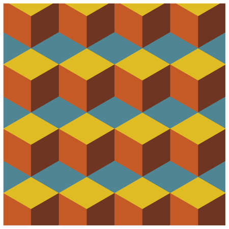 Abstract Patchwork With Geometric Ornament In Vintage Asian Style Repeating geometric tiles with rhombuses. Vector seamless pattern.のイラスト素材