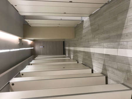 Modern interior of a modern building, stairs to the second floor.