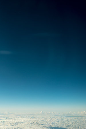 Above clouds with dark skyの写真素材