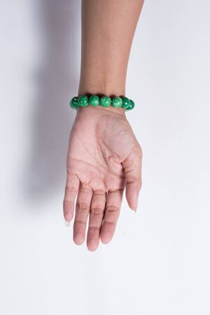 Women with handmade bracelets.の写真素材