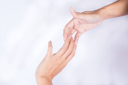 Hand out hand.の写真素材
