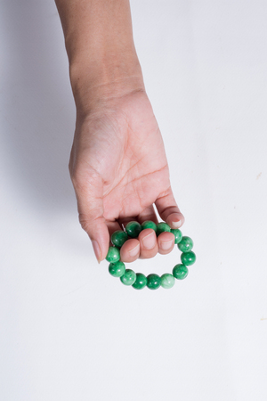 Women with handmade bracelets.の写真素材