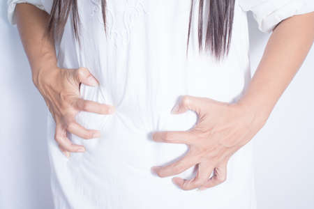 Asian women with abdominal pain.