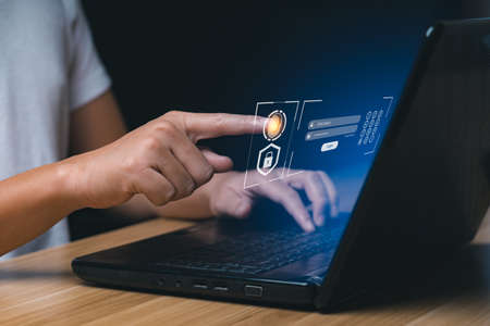 login and password cyber security concept Data protection and secure internet access cyber security....