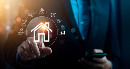 real estate investment concept, buy house, location, energy efficiency rating and property value,...