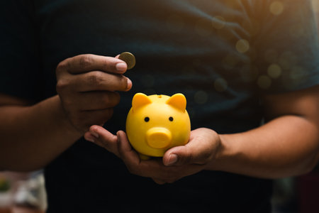 money saving planning concept for future costs and financial goals and wealth building, fixed...