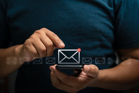 Email marketing concept, Business people use email to promote products or services. online marketing...