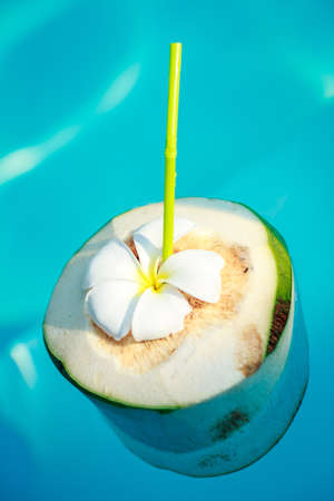 Coconut near the swimming poolの写真素材